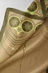 Thee Modern Roots_Beige Silk Retro Heart Print Dupatta_Online_at_Aza_Fashions