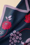 Thee Modern Roots_Blue , Satin Blossom Bliss Print Dupatta _Online_at_Aza_Fashions