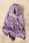 Buy_Thee Modern Roots_Purple Silk Lotus Symphony Printed Dupatta _at_Aza_Fashions
