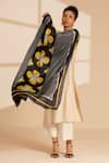 Buy_Thee Modern Roots_Blue Silk Vintage Charm Printed Dupatta _Online_at_Aza_Fashions