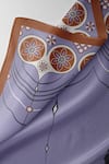 Thee Modern Roots_Purple Silk Embroidery Flipping Hearts Printed Dupatta_Online_at_Aza_Fashions