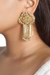Buy_Vaidaan_Gold Plated Pearls, Beads Anamika Danglers _at_Aza_Fashions