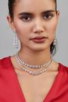 Buy_Curio Cottage_White Cubic Zirconia Diamante String Diad Layered Necklace Set_at_Aza_Fashions