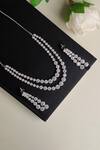 Shop_Curio Cottage_White Cubic Zirconia Diamante String Diad Layered Necklace Set_at_Aza_Fashions
