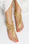 Buy Vaidaan Gold Plated Pearls, Beads, Stones, Sequins Devarya Seashell Anklet - Set Of 2 at Aza Fashions Buy_Vaidaan_Gold Plated Pearls, Beads, Stones, Sequins Devarya Seashell Anklet - Set Of 2_at_Aza_Fashions