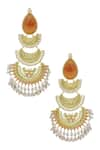 Buy_Belsi's_Gold Plated Stone And Beads Embellished Tiered Chandbalis _at_Aza_Fashions