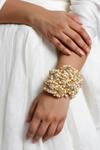 Buy_Vaidaan_Gold Plated Pearls Kirsaan Seashell Bracelet_at_Aza_Fashions