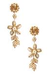 Shop_Vaidaan_Gold Plated Pearls Predha Seashell Drop Earrings_at_Aza_Fashions
