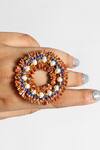 Buy_Vaidaan_Gold Plated Beads, Pearls Iris Beaded Ring _at_Aza_Fashions