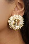 Buy_Vaidaan_Gold Plated Pearls, Beads, Stones Akahi Stud Earrings _at_Aza_Fashions