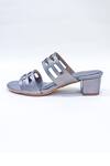 The Alter_Grey Plain Eleanor Lasercut Block Heels _at_Aza_Fashions