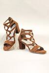 Buy The Alter Brown Plain Georgina Gladiator Block Heels at Aza Fashions Buy_The Alter_Brown Plain Georgina Gladiator Block Heels _at_Aza_Fashions
