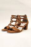 The Alter Brown Plain Georgina Gladiator Block Heels Online at Aza Fashions The Alter_Brown Plain Georgina Gladiator Block Heels _Online_at_Aza_Fashions