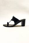 The Alter_Black Plain Monochrome Kolhapuri Block Heels _at_Aza_Fashions
