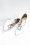 The Alter_White Embellished Riona Kitten Heels _Online_at_Aza_Fashions