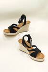 Buy_The Alter_Black Plain Emily Cut-out Strap Wedges _at_Aza_Fashions