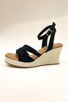 Shop_The Alter_Black Plain Emily Cut-out Strap Wedges _Online_at_Aza_Fashions