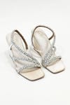 Shop The Alter Beige Rhinestones Kiara Embellished T-shaped Wedge Heels at Aza Fashions Shop_The Alter_Beige Rhinestones Kiara Embellished T-shaped Wedge Heels _at_Aza_Fashions