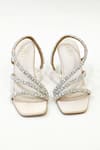 The Alter Beige Rhinestones Kiara Embellished T-shaped Wedge Heels Online at Aza Fashions The Alter_Beige Rhinestones Kiara Embellished T-shaped Wedge Heels _Online_at_Aza_Fashions