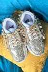 Shop_Chal Jooti_Gold Embellished Bohemian Aurora Sequin Sneakers _at_Aza_Fashions