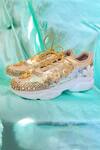 Buy_Chal Jooti_Gold Embellished Butterfly Arbour Sneakers _at_Aza_Fashions