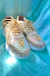 Shop_Chal Jooti_Gold Embellished Butterfly Arbour Sneakers _Online_at_Aza_Fashions