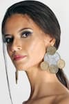 Buy_Vaidaan_Gold Plated Embroidery Quin Coins Earrings _at_Aza_Fashions