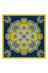 Shop_Thee Modern Roots_Blue Sacred Geometry Cotton Scarf _at_Aza_Fashions