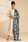 Buy_Thee Modern Roots_Blue Printed Parrot Paradise Dupatta _at_Aza_Fashions