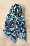 Buy_Thee Modern Roots_Blue Printed Parrot Paradise Dupatta 