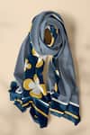 Buy_Thee Modern Roots_Blue Silk Vintage Charm Printed Dupatta 