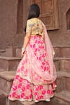 FAYON KIDS_Pink Lehenga And Choli Georgette Embroidery Zari Sequin Set _Online_at_Aza_Fashions