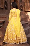 Fayon Kids_Yellow Georgette Embroidery Parsi Work Lehenga Set _Online_at_Aza_Fashions
