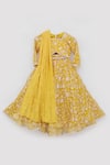 Shop_Fayon Kids_Yellow Georgette Embroidery Parsi Work Lehenga Set _Online_at_Aza_Fashions