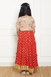 Shop_Fayon Kids_Red Georgette Sequins, Zari Embroidered Anarkali With Jacket _at_Aza_Fashions