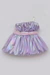 Buy_FAYON KIDS_Purple Shimmer Foil Embroidery Swarovski Metallic One Shoulder Frock _Online_at_Aza_Fashions