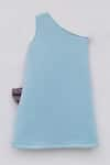 Shop_FAYON KIDS_Blue Lycra Plain One Shoulder Solid Dress _at_Aza_Fashions