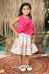 Buy Fayon Kids Pink Cotton, Lycra Fabric Flowers Top With Printed Skirt Set at Aza Fashions Buy_Fayon Kids_Pink Cotton, Lycra Fabric Flowers Top With Printed Skirt Set _at_Aza_Fashions