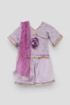 Shop_FAYON KIDS_Purple Cotton Embroidered Floral Kurta Sharara Set _at_Aza_Fashions