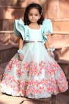 Buy_FAYON KIDS_Blue Organza Embroidered Floral 3d Gown _at_Aza_Fashions