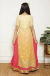 Shop_FAYON KIDS_Yellow Georgette Embroidered Sequin Kurta And Skirt Set _at_Aza_Fashions