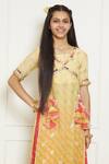FAYON KIDS_Yellow Georgette Embroidered Sequin Kurta And Skirt Set _Online_at_Aza_Fashions