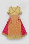 Buy_FAYON KIDS_Yellow Georgette Embroidered Sequin Kurta And Skirt Set _Online_at_Aza_Fashions