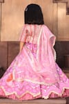 Shop_Fayon Kids_Purple Georgette, Organza Gota Patti, Sequins Chevron Bandhej Print Lehenga Set _at_Aza_Fashions