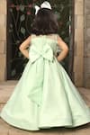 Fayon Kids_Green Net Feathers Bodice Embroidered Gown _Online_at_Aza_Fashions