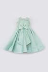 Shop_Fayon Kids_Green Net Feathers Bodice Embroidered Gown _at_Aza_Fashions