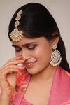 Buy_Ishhaara_Gold Plated Stones, Pearls Drop Chandbalis With Maangtikka _at_Aza_Fashions