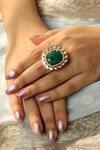 Buy Ishhaara Green Diamonds, Stones Ruby Embellished Ring at Aza Fashions Buy_Ishhaara_Green Diamonds, Stones Ruby Embellished Ring_at_Aza_Fashions