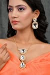 Buy_Ishhaara_Gold Plated Kundan Stones Embellished Pendant Necklace Set _at_Aza_Fashions