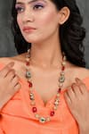 Buy_Ishhaara_Multi Color Stones Embellished And Carved Work Long Necklace _at_Aza_Fashions